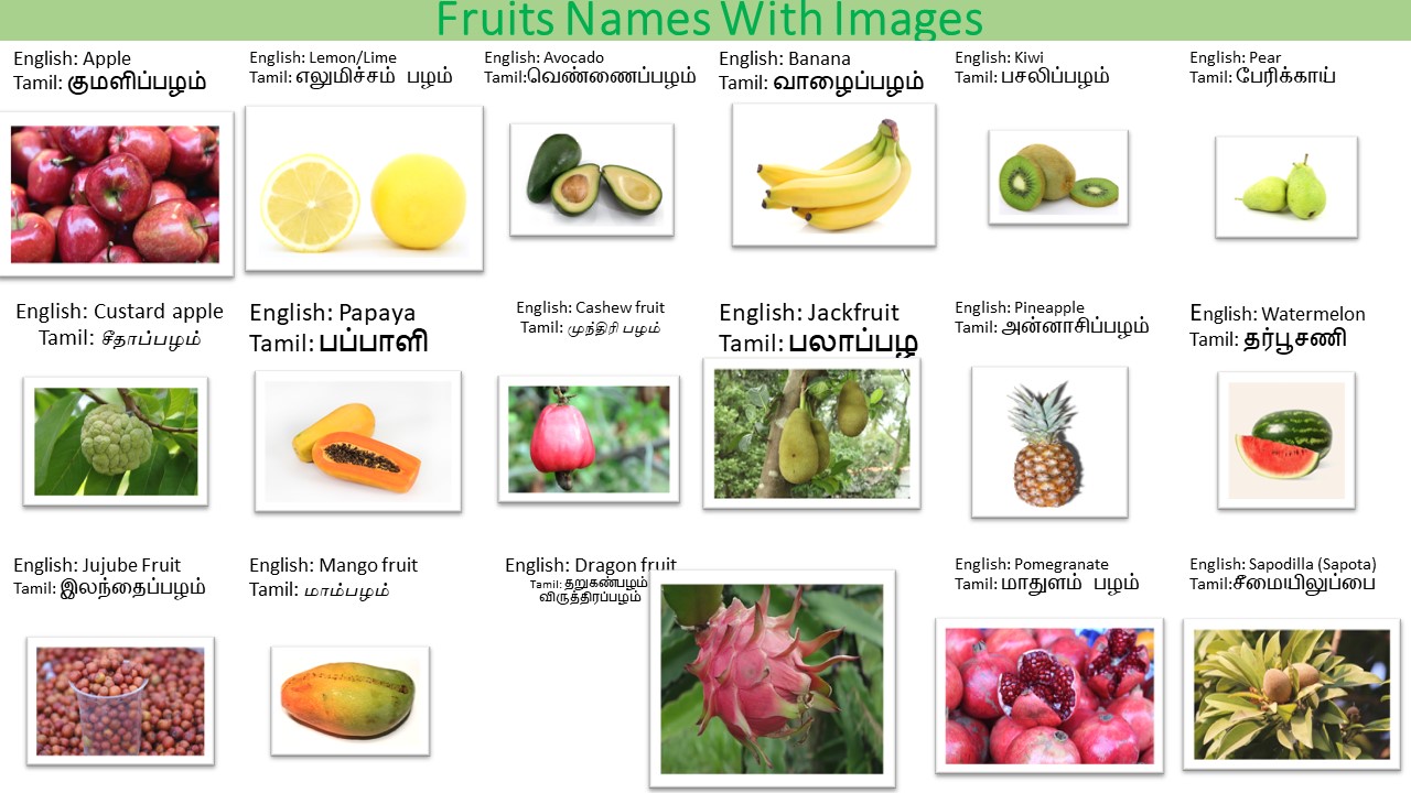 Popular 45+ Fruit names in Tamil and English with pictures - Total